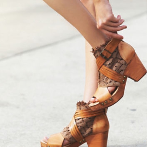 Free People Shoes - Free People Rendering Crochet Clog Heels